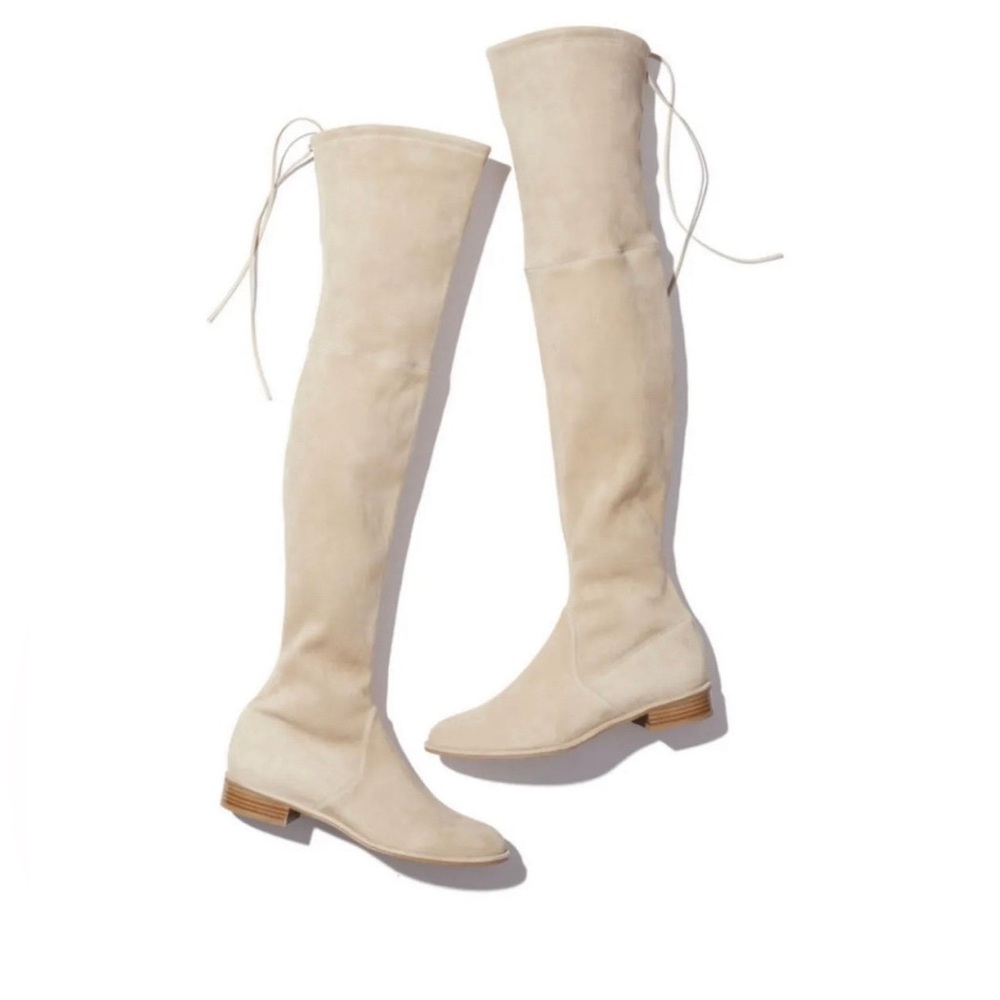 Stuart Weitzman Lowland Otk Boots - Buff Suede - image 1